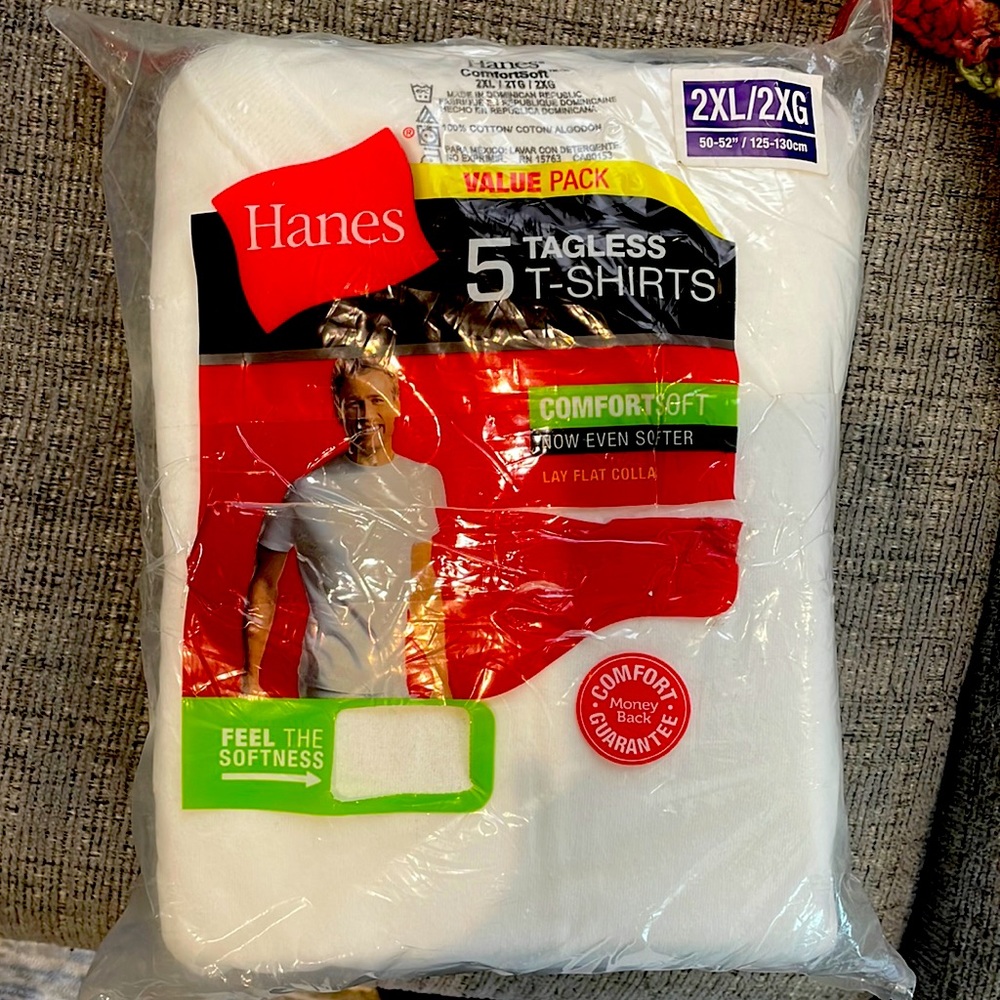 New in package Hanes 5 Tagless undershirts